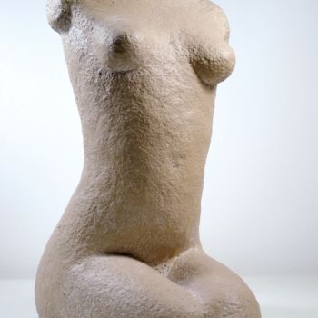 Sculpture titled "Dame blanche" by Jean-Pierre Tauzia, Original Artwork, Terra cotta