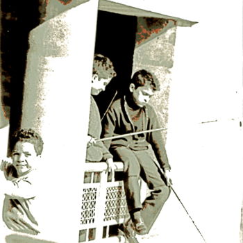 摄影 标题为“enfants à la pêche.…” 由Jean-Pierre Simard, 原创艺术品, 操纵摄影