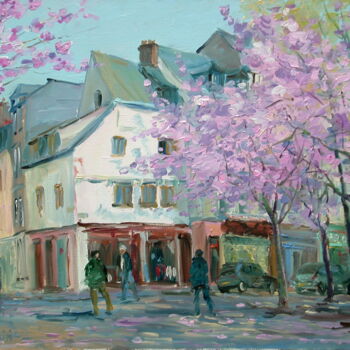 Painting titled "Place-Henri-IV-Roue…" by Jean Quéméré, Original Artwork, Oil