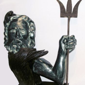 Sculpture titled "Neptune" by Jean Remaury, Original Artwork, Metals