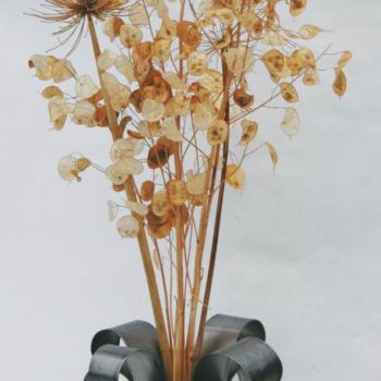 Escultura titulada "Vase pour plantes s…" por Jean Remaury, Obra de arte original, Metales