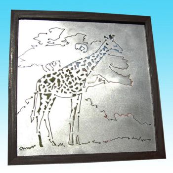 Sculpture titled "La girafe" by Jean Remaury, Original Artwork, Metals
