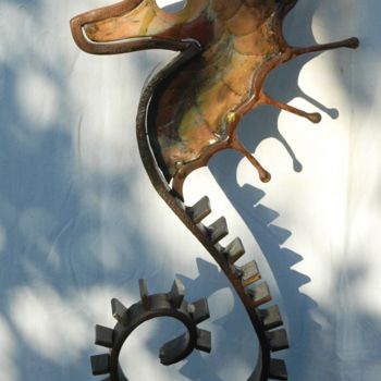 Sculpture titled "Hippocampe 2019" by Jean Remaury, Original Artwork, Metals