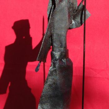 Sculpture titled "Hommes bleus 1" by Jean Remaury, Original Artwork, Metals