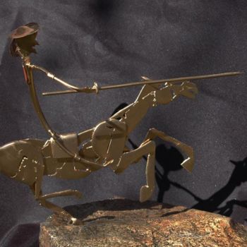 Sculpture titled "Don Quichotte 2" by Jean Remaury, Original Artwork, Metals