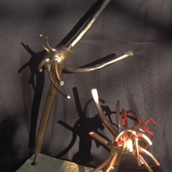 Sculpture titled "C'est quoi ?" by Jean Remaury, Original Artwork, Metals