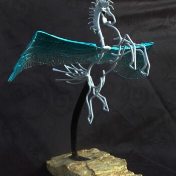 Sculpture titled "Pegase" by Jean Remaury, Original Artwork, Metals