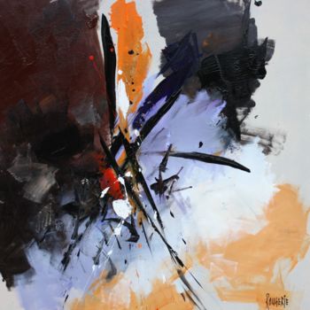Ζωγραφική με τίτλο "Abstrait" από Jean Rougerie, Αυθεντικά έργα τέχνης, Ακρυλικό