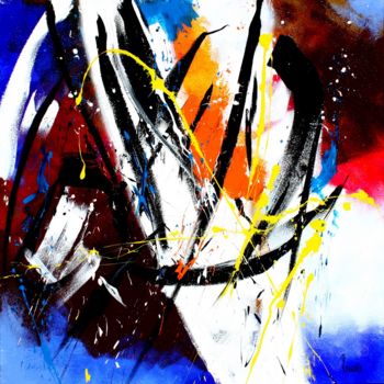 Painting titled "n ° 4244 ABSTRAIT" by Jean Rougerie, Original Artwork, Acrylic