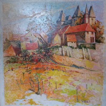 Peinture intitulée "Mercurey Château et…" par Jean Schuck, Œuvre d'art originale, Huile
