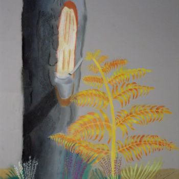 Картина под названием "Pin et fougère" - Jean Seunes, Подлинное произведение искусства, Пастель