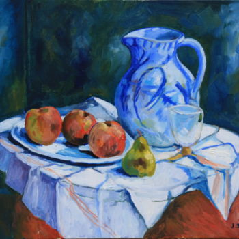 Pintura intitulada "Trois pommes" por Jean Seyrat, Obras de arte originais