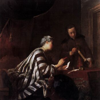 Pintura intitulada "Scellage de la lett…" por Jean Siméon Chardin, Obras de arte originais, Óleo