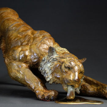 Sculpture intitulée "soif de tigre" par Vassil, Œuvre d'art originale, Métaux