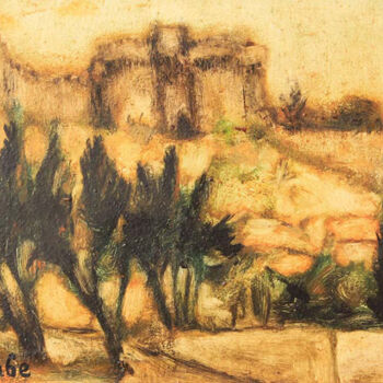 Peinture intitulée "Fort Saint André" par Jean Xavier Combe, Œuvre d'art originale, Huile Monté sur Châssis en bois