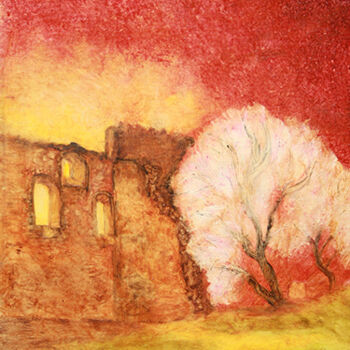 Malarstwo zatytułowany „Ruines.” autorstwa Jean Xavier Combe, Oryginalna praca, Olej Zamontowany na Drewniana rama noszy