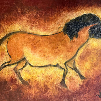 Peinture intitulée "Petit cheval de l'a…" par Jean Xavier Combe, Œuvre d'art originale, Huile