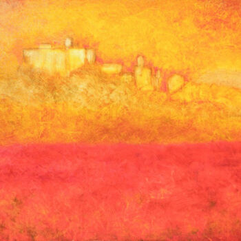Painting titled "" Vignes à Ansouis…" by Jean Xavier Combe, Original Artwork, Oil Mounted on Wood Stretcher frame