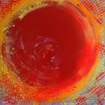 Peinture intitulée "Soleil rouge" par Jean-Yves Lega (LEGA), Œuvre d'art originale