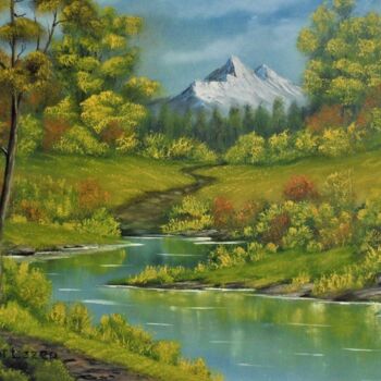 Pittura intitolato "nature montagnarde" da Jean-Yves Saint Lezer, Opera d'arte originale, Olio