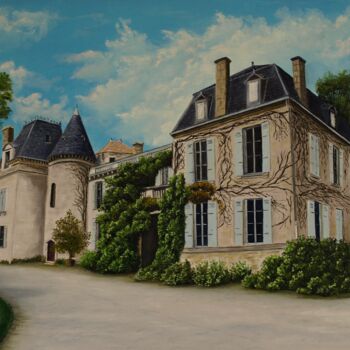 Painting titled "Chateau BARDINS" by Jean-Yves Saint Lezer, Original Artwork, Oil