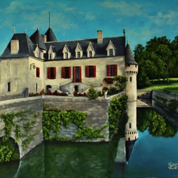 「le chateau OLIVIER…」というタイトルの絵画 Jean-Yves Saint Lezerによって, オリジナルのアートワーク, オイル