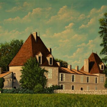 Pintura titulada "Château d'Eyrans (1…" por Jean-Yves Saint Lezer, Obra de arte original, Oleo