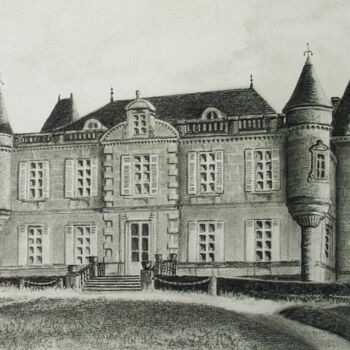 Dessin intitulée "Château MAUVESIN BA…" par Jean-Yves Saint Lezer, Œuvre d'art originale, Crayon