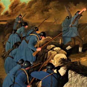 제목이 "Grande guerre 14-18"인 미술작품 Jean-Yves Saint Lezer로, 원작, 기름