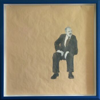 Drawing titled "gentleman  - 1" by Jean-Yves Verne, Original Artwork, Chalk Mounted on Other rigid panel