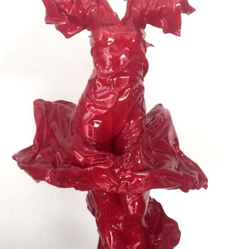 Sculpture titled "femme rouge résine-…" by Jean-Yves Verne, Original Artwork, Resin