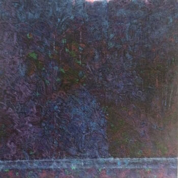 Painting titled "blue forest 1" by Jean-Yves Verne, Original Artwork, Acrylic Mounted on Wood Stretcher frame