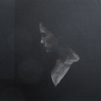 Malarstwo zatytułowany „portrait de profil…” autorstwa Jean-Yves Verne, Oryginalna praca, Akryl Zamontowany na Drewniana ram…