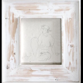 Tekening getiteld "dessin - nu - femme…" door Jean-Yves Verne, Origineel Kunstwerk, Grafiet Gemonteerd op Karton