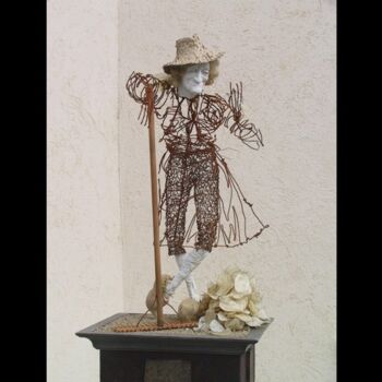Sculptuur getiteld "voltaire - la candi…" door Jean-Yves Verne, Origineel Kunstwerk, Mixed Media
