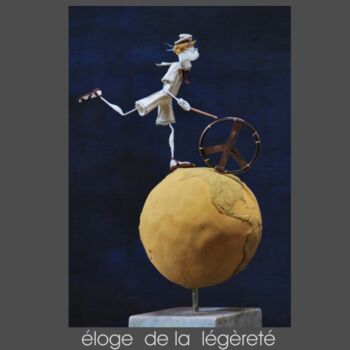 Sculptuur getiteld "éloge de la légèret…" door Jean-Yves Verne, Origineel Kunstwerk, Mixed Media