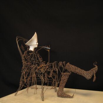 Rzeźba zatytułowany „sculpture [makromed…” autorstwa Jean-Yves Verne, Oryginalna praca, Drut