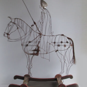 Sculpture intitulée "moyenâgisation" par Jean-Yves Verne, Œuvre d'art originale, Fil de fer