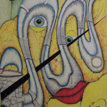 Dessin intitulée "ONDE" par Jean-Yves Zilio (Anje Sevy), Œuvre d'art originale, Crayon