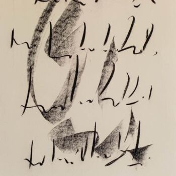 Tekening getiteld "ECRITURES, conversa…" door Jeanbaptiste Van Den Heede, Origineel Kunstwerk, Houtskool