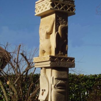 Rzeźba zatytułowany „Totem (détail 1)” autorstwa Jean Barral Baron, Oryginalna praca