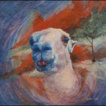 Painting titled "Lama" by Jean Boelen, Original Artwork