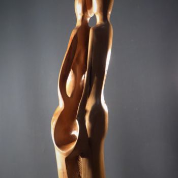 Sculpture titled "Tango" by Jean-Charles Ferrand, Original Artwork, Wood
