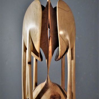 Sculpture titled "hot-tension 6" by Jean-Charles Ferrand, Original Artwork, Wood