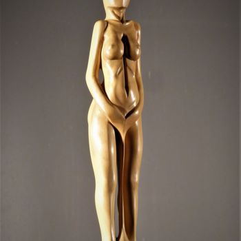 Sculpture titled "Gardienne 30" by Jean-Charles Ferrand, Original Artwork, Wood