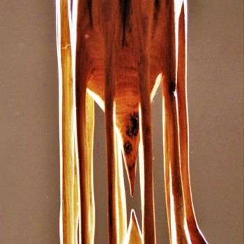 Скульптура под названием "Hot-tension 11" - Jean-Charles Ferrand, Подлинное произведение искусства, Дерево