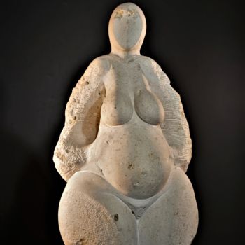Sculpture titled "Maternité 5" by Jean-Charles Ferrand, Original Artwork, Stone