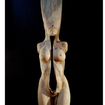 Sculpture titled "Cérémonie" by Jean-Charles Ferrand, Original Artwork, Wood