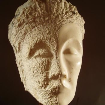 Sculpture titled "Portrait 2" by Jean-Charles Ferrand, Original Artwork, Stone
