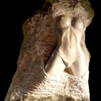 Sculpture titled "Ophélia 9" by Jean-Charles Ferrand, Original Artwork, Stone